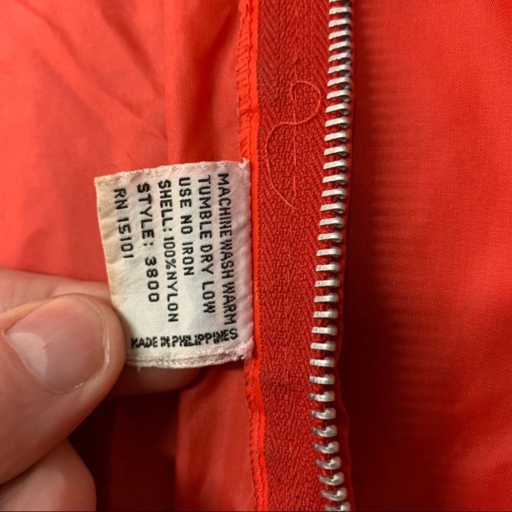 Vintage Single Stitch Men's Red Nylon Windbreaker Jacket by AMEREX Sport-Series - Picture 3 of 15